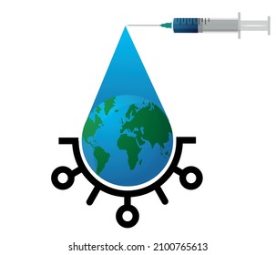 Vaccine. Global vaccination icon. Editable vector.
