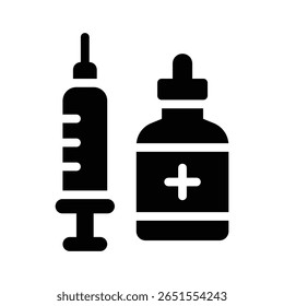 ícone de glifo da vacina ilustração gráfico vetorial. Elemento simples ilustração vetor gráfico, adequado para aplicativo, sites e apresentações isolados no fundo branco