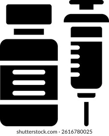 Vaccine Glyph Vector Icon Design