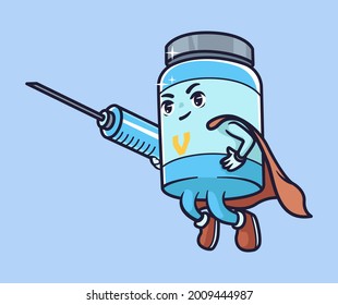 Vaccine hero character vector illustration