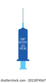 Vaccine hesitancy illustration with syringe icon