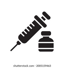 Vaccine Icon Design Vector Graphic Illustration In Trendy Flat Style. Suitable for website design, logo, app, template, and ui. EPS 10.