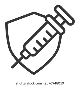 Vaccine Icon Lineal Style Vector Illustration