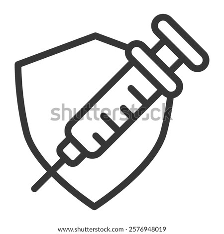 Vaccine Icon Lineal Style Vector Illustration