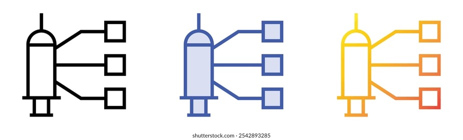 vaccine icon. Linear, Blue Fill and Gradient Style Design Isolated On White Background
