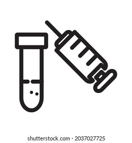 vaccine icon or logo vector illustration of isolated sign symbol, vector illustration with high quality black outline.