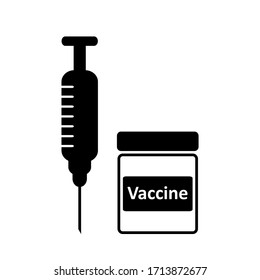 Vaccine icon on white background. Vector illustration.