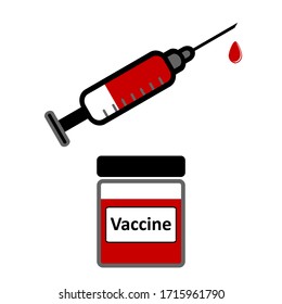 Vaccine icon on white background. Vector illustration.