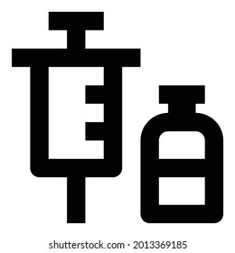 Vaccine icon on the white background.