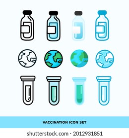 conjunto de iconos de vacuna vector con un diseño diferente, EPS presenta iconos que se agrupan también de capa a capa, fácil de editar