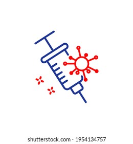 Icono de la vacuna. El concepto de la vacuna. Vector. Covid 19