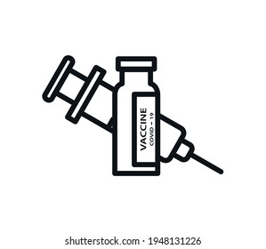 Vaccine icon vector flat style logo template