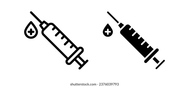 Vaccine icon vector set. Hepatitis virus vaccine symbol