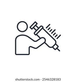 Vaccine icon. vector.Editable stroke.linear style sign for use web design,logo.Symbol illustration.