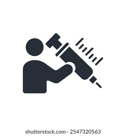 Ícone da vacina. vetor.Sinal editável de estilo traço.linear para usar web design,ilustração logo.Symbol.