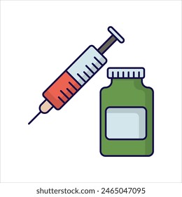 vaccine icon with white background vector stock illustration