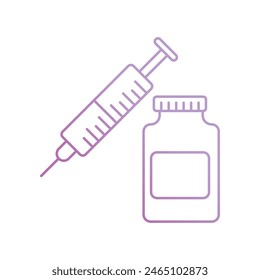 Impfstoff-Symbol mit weißem Hintergrund Vektorgrafik Stock Illustration