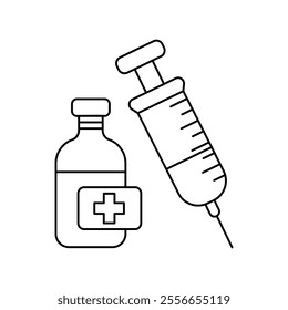 vaccine icon with white background vector stock illustration
