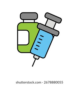 Vaccine icon with white background vector stock illustration