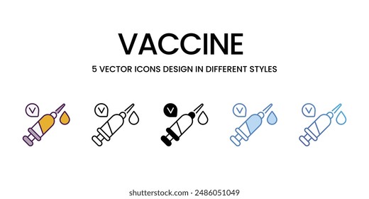 Vaccine Icons different style vector stock illustration