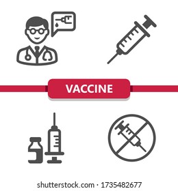Vaccine Icons. Professional, pixel perfect icons. EPS 10 format.
