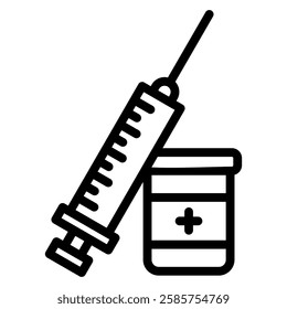 Vaccine icons related to Hospital, patient, medicine, pharmacy, nurse, prescription and medical report.