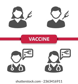 Vaccine Icons. Vaccination, Injection, Healthcare Vector Icon