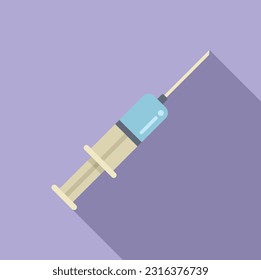 Vaccine injection icon flat vector. Immune system. Defense body