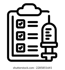 Vaccine injection icon outline vector. Pet dog. Bone paw