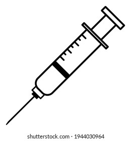 Vaccine Injection Simple black and white Vector