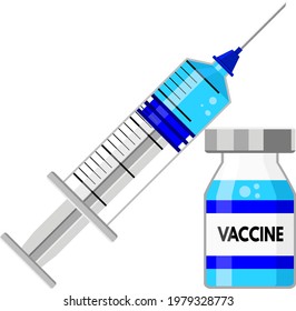 Vaccine injection virus protection vector illustration