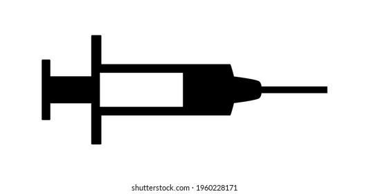 Vaccine Jab Syringe Needle Flat Icon. Vector Image.