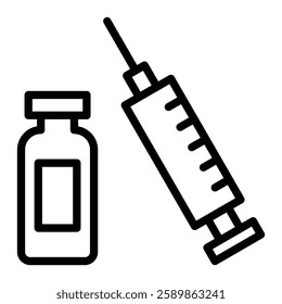 Vaccine Line Icon Design For Personal And Commercial Use