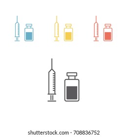 Vaccine. Line Icon. Vector