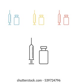 Vaccine. Line Icon. Vector illustration.