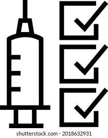 vaccine line icons set for graphic design