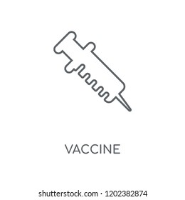Vaccine linear icon. Vaccine concept stroke symbol design. Thin graphic elements vector illustration, outline pattern on a white background, eps 10.