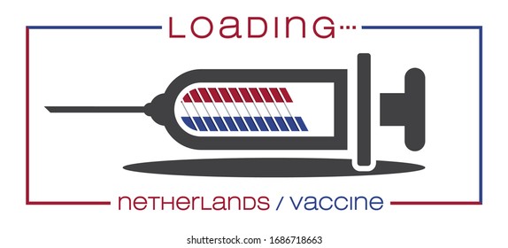 Vaccine and loading concept vector illustration, country flag.