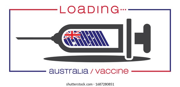 Vaccine and loading concept vector illustration, country flag.
