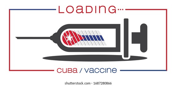 Vaccine and loading concept vector illustration, country flag.