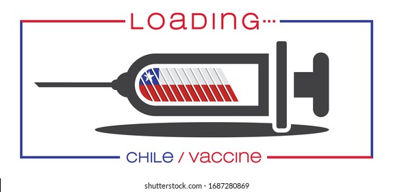 Vaccine and loading concept vector illustration, country flag.