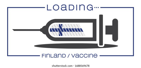 Vaccine and loading concept vector illustration, country flag.