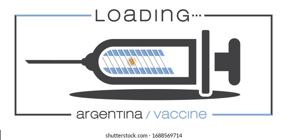 Vaccine and loading concept vector illustration, country flag.