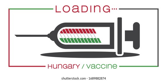 Vaccine and loading concept vector illustration, country flag.