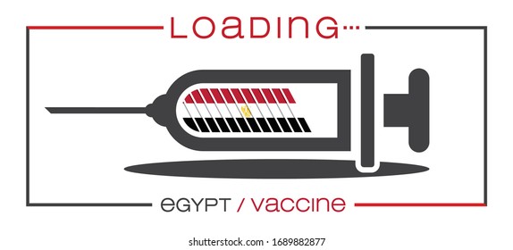 Vaccine and loading concept vector illustration, country flag.