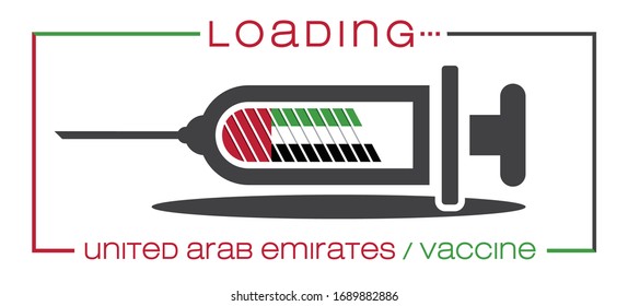 Vaccine and loading concept vector illustration, country flag.