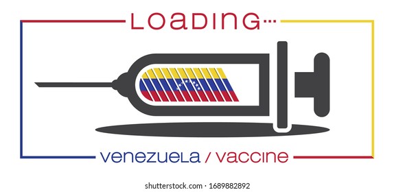 Vaccine and loading concept vector illustration, country flag.