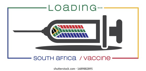 Vaccine and loading concept vector illustration, country flag.