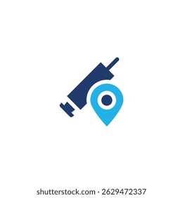 vaccine location point colored icon vector design good for web or mobile app