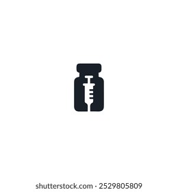 Diseño de Vector plano del icono del logotipo de la vacuna
